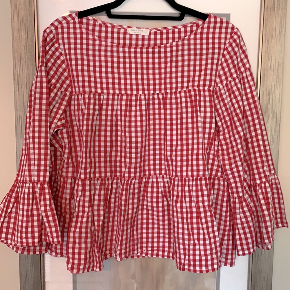 Red gingham shirt